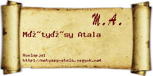 Mátyásy Atala névjegykártya
